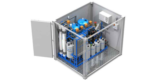 sistema móvel do tratamento da água 100m3/h para a ajuda humanitária