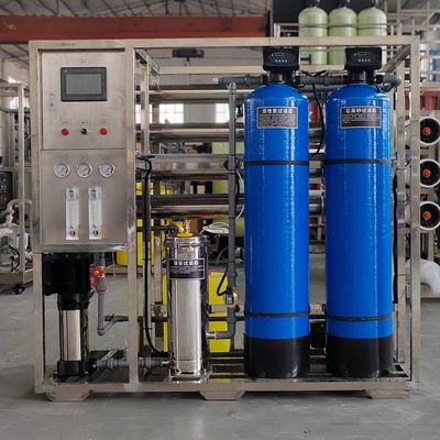 1TPH 2.1kW-380-415V 2xFRP Tanques de Água Salgada Usina de Água de Osmose Reversa