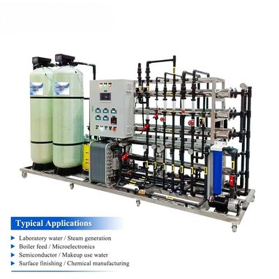 Máquina de filtragem de água industrial de osmose reversa de 1500 l/h com máquina EDI