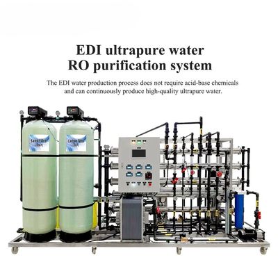 Máquina de filtragem de água industrial de osmose reversa de 1500 l/h com máquina EDI