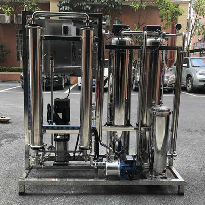 500L/H 2xSS304 Tanque de armazenamento Estação de água de osmose reversa para tratamento comercial de água
