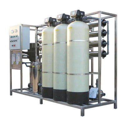 2TPH 3xFRP Tanques Usina de água de osmose reversa para fábrica de alimentos e bebidas
