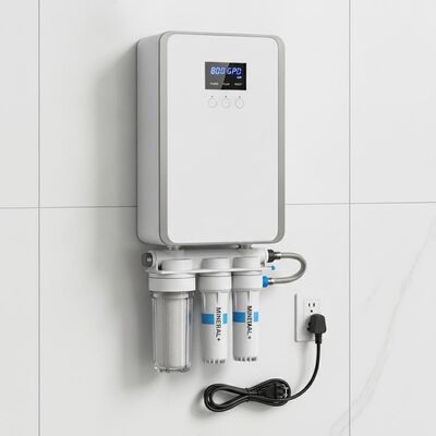 Projeto fixado na parede 110V 60Hz do filtro mineral alcalino compacto do sistema de tratamento de água da osmose reversa 800 GPD
