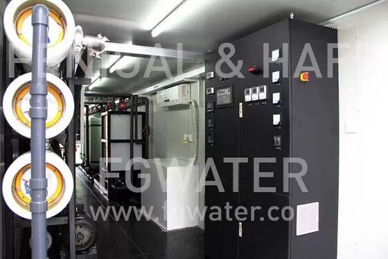 Sistema BWRO Containerizado BWC200 - Capacidade de 200 m³/dia, Taxa de Recuperação de 70%, Eficiência Energética de 1,56 kWh/m³