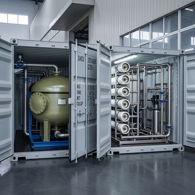 200m3 Day Integrated UF RO Containerized Water Treatment System in 40ft Container
