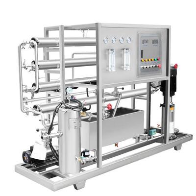 Sistema Comercial de Purificação de Água por Osmose Reversa com Capacidade de 500L/H, 3 Tanques de Pré-tratamento em FRP e Alta Eficiência de Purificação
