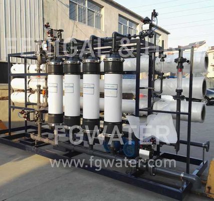 Sistema do tratamento da água do Ultrafiltration 40TPH, montagem do patim da planta do RO do F