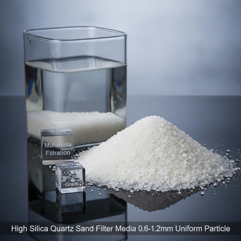 Grau uniforme alto da partícula 99% SiO2 dos meios de filtro 0.6-1.2mm da areia de quartzo do silicone para a filtragem dos multimédios