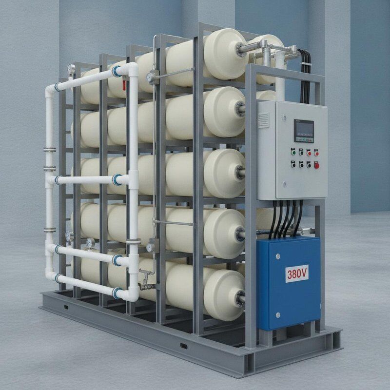 Sistema de tratamento por osmose reversa de água salgada 5000 GPD Alta remoção de TDS 98 por cento de recuperação FRP Membrana 380V