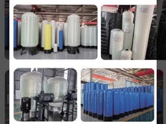 Tanque de fibra de vidro FRP de 1454 polegadas, com um diâmetro de 350 × 1400 mm e uma taxa de escoamento de 2,5 a 3,0 T/H